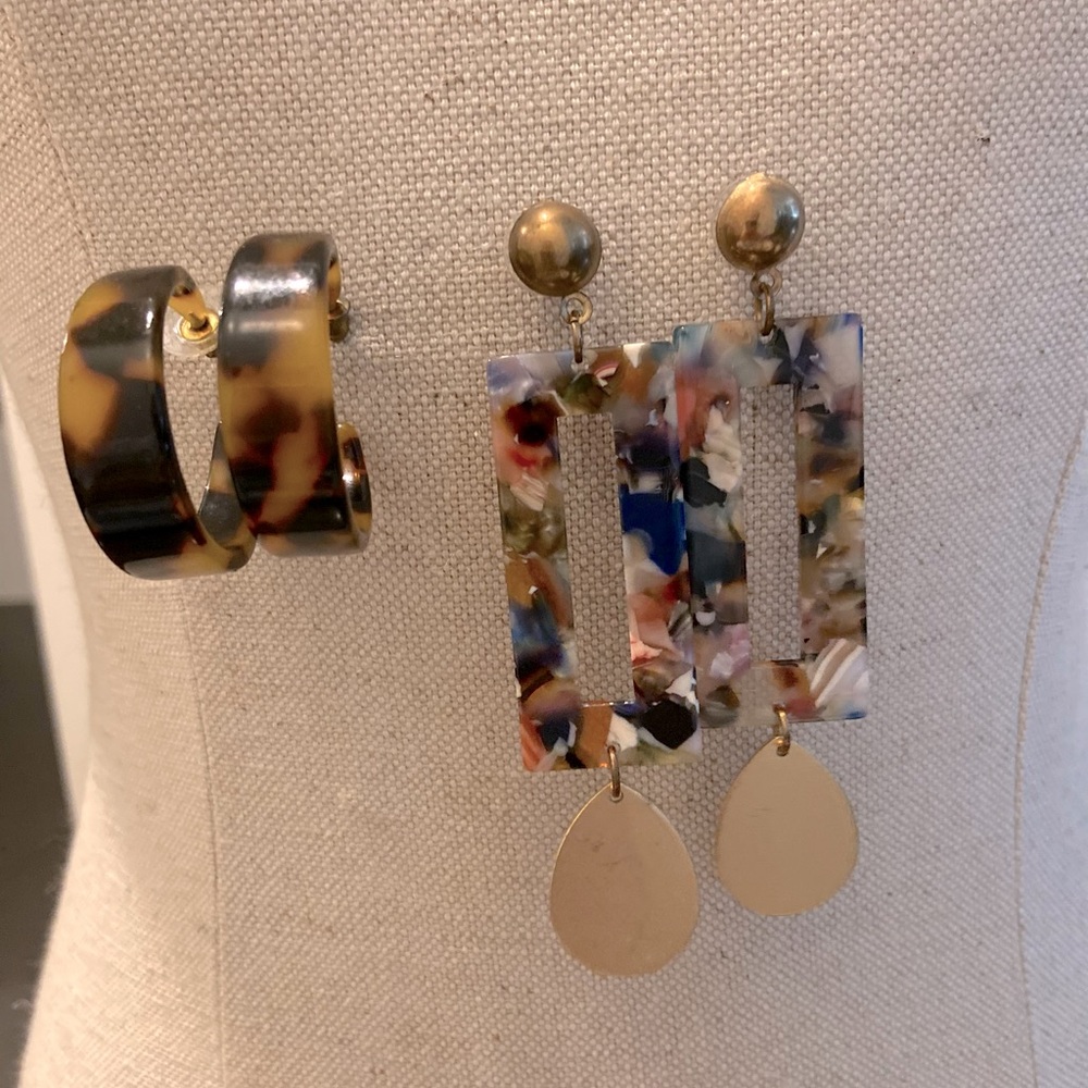 Two Pairs of Resin Earrings